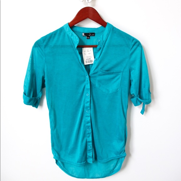 ✨2 for $22✨ Teal Button Up Shirt - Picture 3 of 7